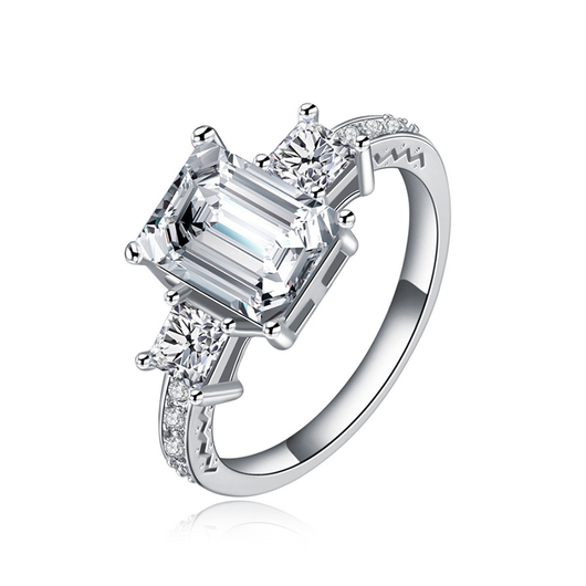 Square Cut Crystal Ring